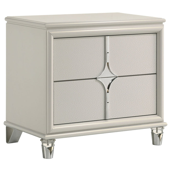 Olivia 2 - drawer Nightstand Bedside Table Pearl White - Walo Furniture