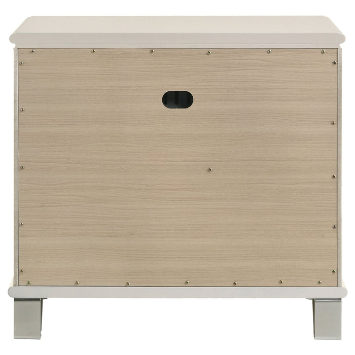 Olivia 2 - drawer Nightstand Bedside Table Pearl White - Walo Furniture