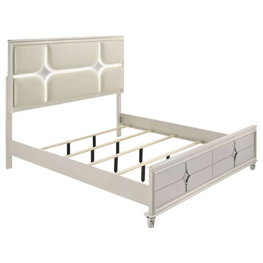 Olivia 4 - piece California King Bedroom Set Pearl White - Walo Furniture