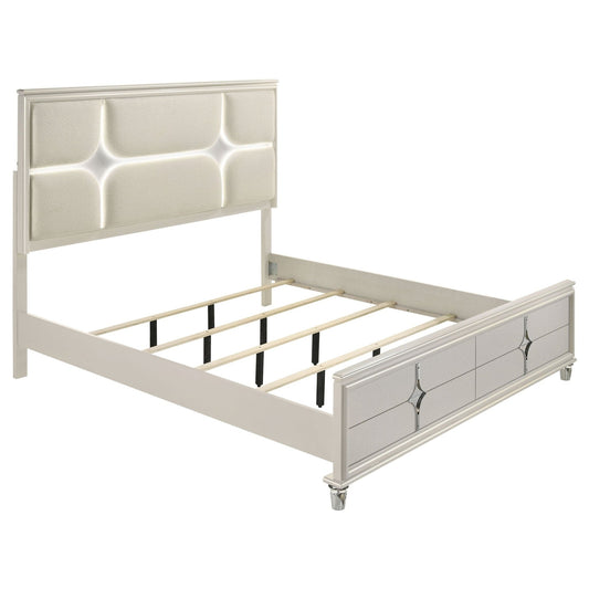 Olivia 4 - piece Queen Bedroom Set Pearl White - Walo Furniture