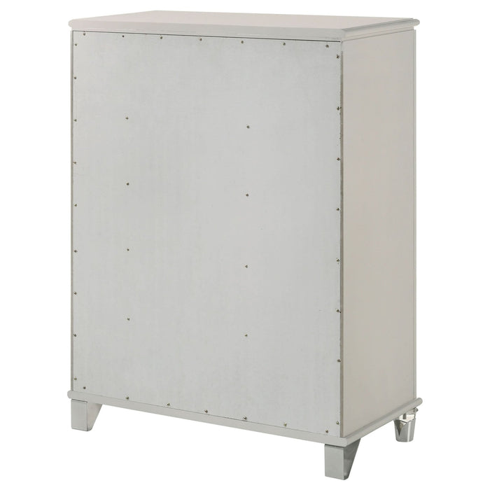 Olivia 5 - drawer Bedroom Chest of Drawers Pearl White - Walo Furniture