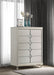 Olivia 5 - drawer Bedroom Chest of Drawers Pearl White - Walo Furniture