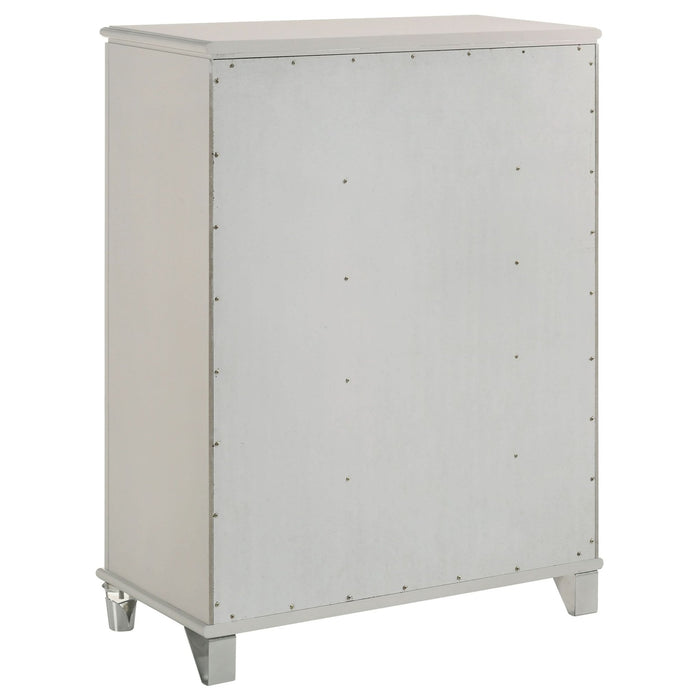 Olivia 5 - drawer Bedroom Chest of Drawers Pearl White - Walo Furniture