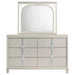 Olivia 6 - drawer Dresser and LED Mirror Pearl White - Walo Furniture