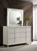 Olivia 6 - drawer Dresser and LED Mirror Pearl White - Walo Furniture