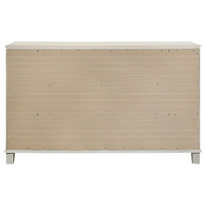 Olivia 6 - drawer Dresser Cabinet Pearl White - Walo Furniture