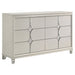 Olivia 6 - drawer Dresser Cabinet Pearl White - Walo Furniture