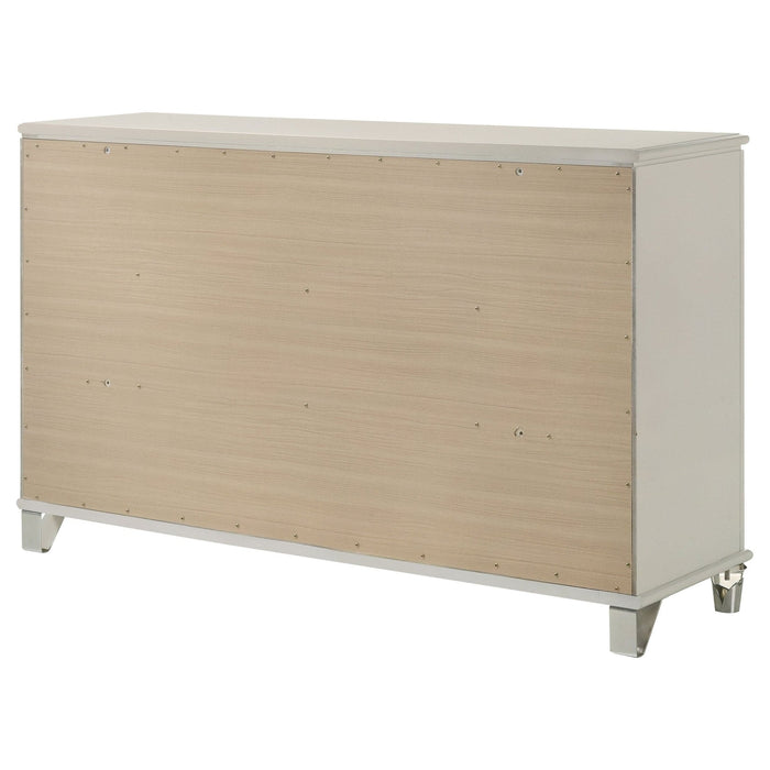 Olivia 6 - drawer Dresser Cabinet Pearl White - Walo Furniture