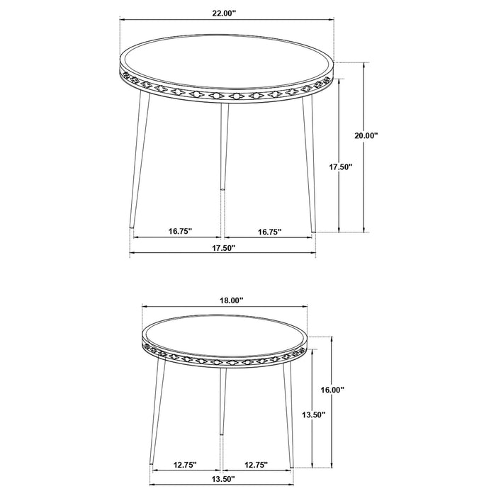 Ollie 2 - piece Solid Wood Bone Inlay Nesting Table Natural - Walo Furniture