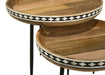 Ollie 2 - piece Solid Wood Bone Inlay Nesting Table Natural - Walo Furniture