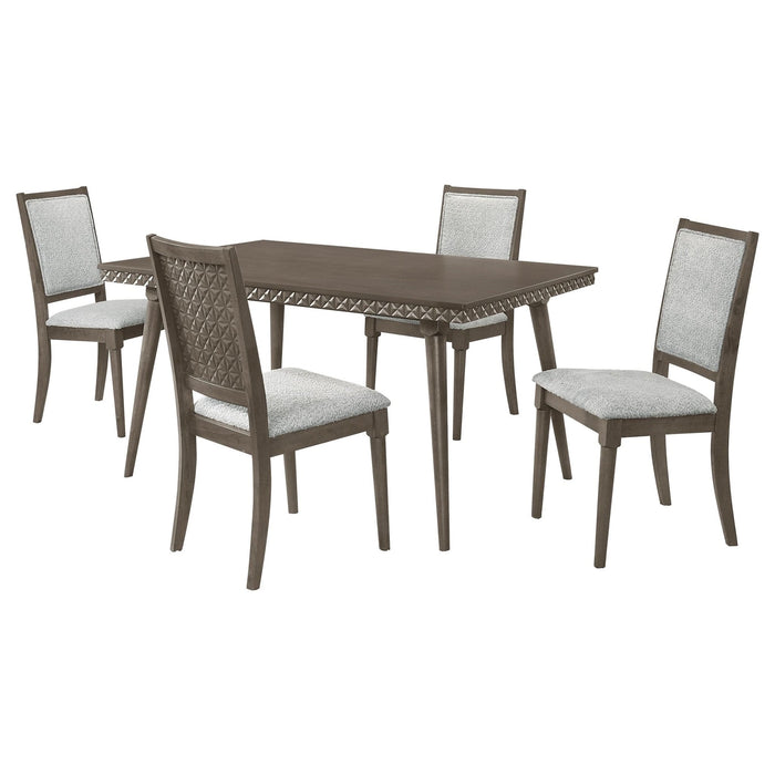 Onslow 5 - piece 59 - inch Rectangular Dining Set Dark Brown - Walo Furniture