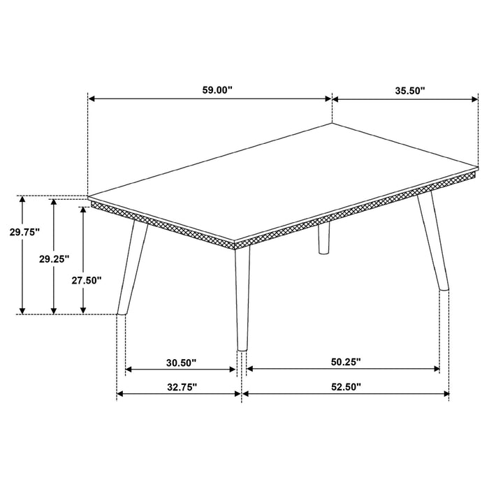 Onslow 59 - inch Rectangular Wood Dining Table Dark Brown - Walo Furniture