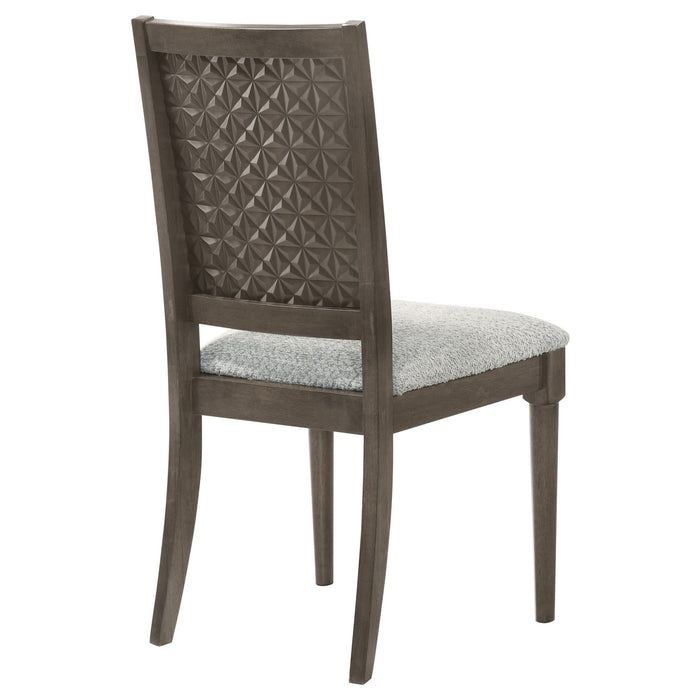 Onslow Upholstered Dining Side Chair Dark Brown (Set of 2) - Walo Furniture