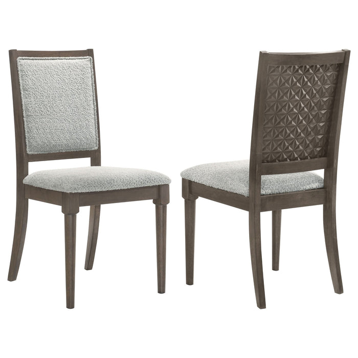 Onslow Upholstered Dining Side Chair Dark Brown (Set of 2) - Walo Furniture