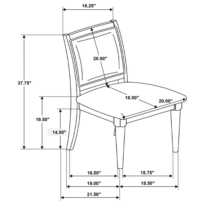 Onslow Upholstered Dining Side Chair Dark Brown (Set of 2) - Walo Furniture