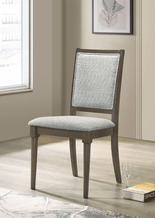 Onslow Upholstered Dining Side Chair Dark Brown (Set of 2) - Walo Furniture