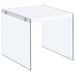 Opal Square Glass Frame Side End Table White High Gloss - Walo Furniture