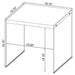 Opal Square Glass Frame Side End Table White High Gloss - Walo Furniture