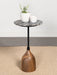 Ophelia Round Marble Top Accent Side Table Black - Walo Furniture