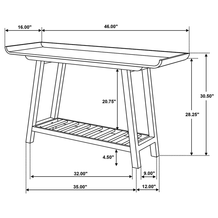 Ornelas 46 - inch Console Table with Slatted Shelf Mango Brown - Walo Furniture