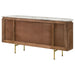 Ortega 4 - door Marble Top Sideboard Buffet Cabinet Natural - Walo Furniture