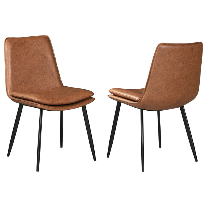 Ortega Upholstered Dining Side Chair Coffee (Set of 2) - Walo Furniture