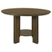 Ottowa 47 - inch Round Wood Dining Table with Shelf Brown - Walo Furniture