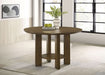 Ottowa 47 - inch Round Wood Dining Table with Shelf Brown - Walo Furniture