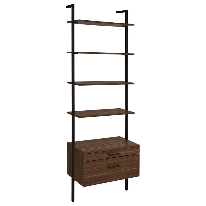 Owens 3 - piece 96 - inch Wall Mounted Bookshelf Set Walnut - Walo Furniture