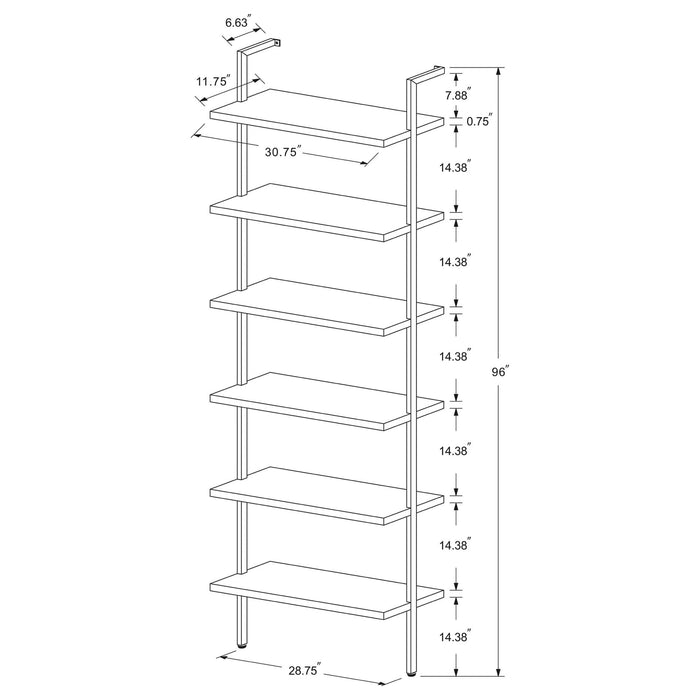 Owens 3 - piece 96 - inch Wall Mounted Bookshelf Set Walnut - Walo Furniture