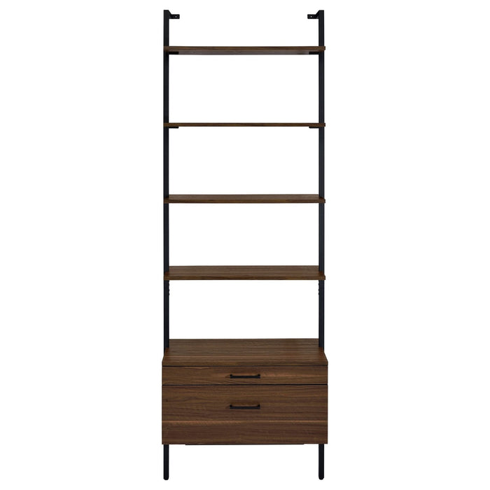 Owens 3 - piece 96 - inch Wall Mounted Bookshelf Set Walnut - Walo Furniture