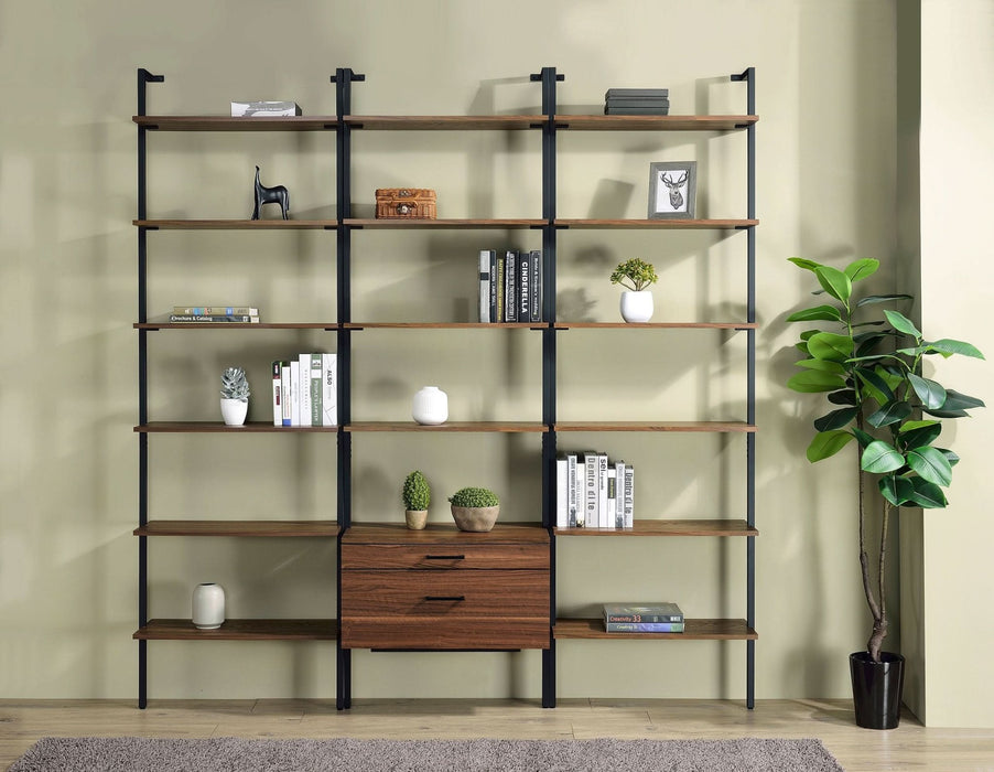 Owens 96 - inch 4 - shelf Storage Wall Bookshelf Walnut - Walo Furniture