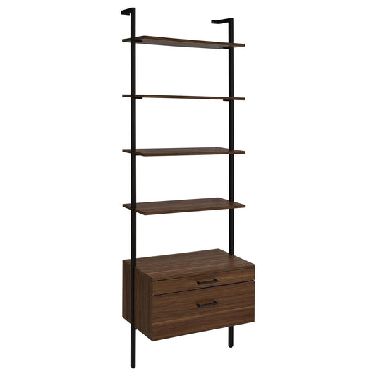 Owens 96 - inch 4 - shelf Storage Wall Bookshelf Walnut - Walo Furniture