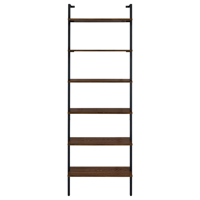 Owens 96 - inch 6 - shelf Wall Bookshelf Walnut - Walo Furniture