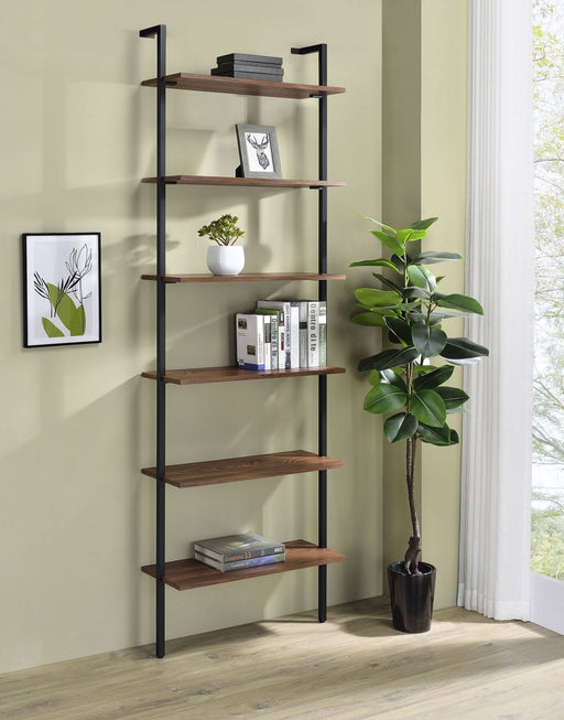 Owens 96 - inch 6 - shelf Wall Bookshelf Walnut - Walo Furniture