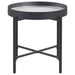 Ozella Round End Side Table with Recessed Top Sandy Black - Walo Furniture