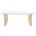 Pala Rectangular Coffee Table White High Gloss and Natural - Walo Furniture