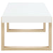 Pala Rectangular Coffee Table White High Gloss and Natural - Walo Furniture