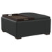 Paris Upholstered Storage Ottoman with Tray Black - Walo Furniture