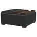 Paris Upholstered Storage Ottoman with Tray Black - Walo Furniture