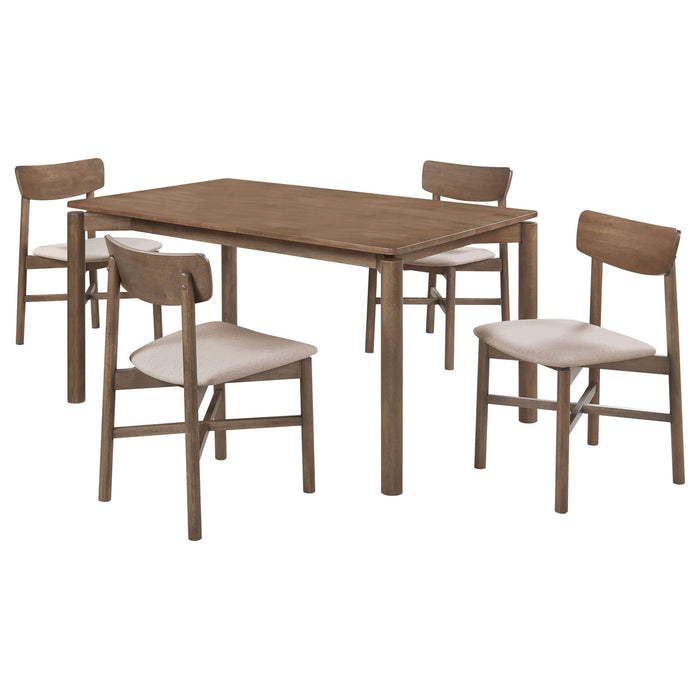 Parkridge 5 - piece 59 - inch Wood Dining Set Natural Walnut - Walo Furniture