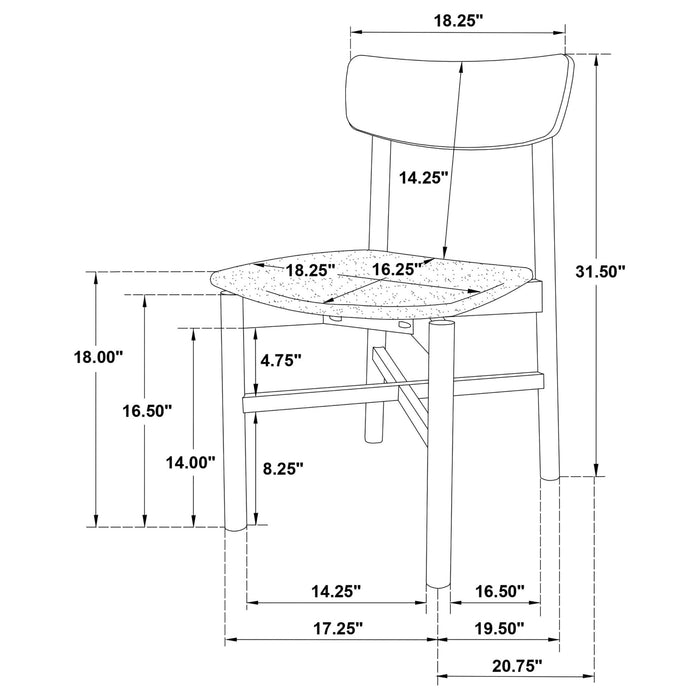 Parkridge 5 - piece 59 - inch Wood Dining Set Natural Walnut - Walo Furniture