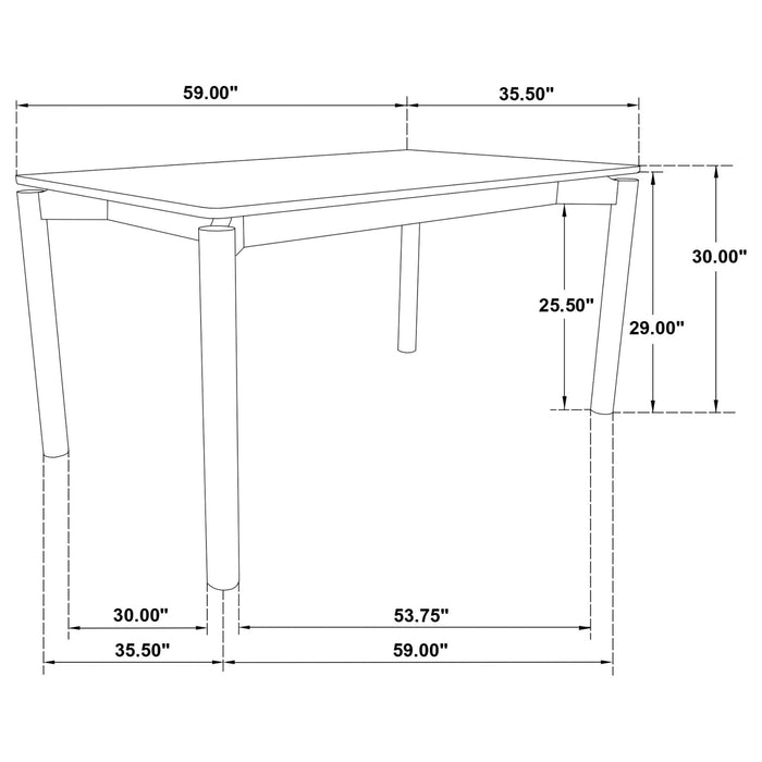 Parkridge 5 - piece 59 - inch Wood Dining Set Natural Walnut - Walo Furniture