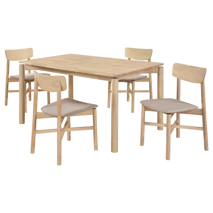 Parkridge 5 - piece 59 - inch Wood Dining Set White Washed - Walo Furniture