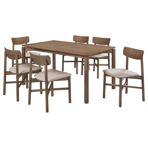 Parkridge 7 - piece 59 - inch Wood Dining Set Natural Walnut - Walo Furniture