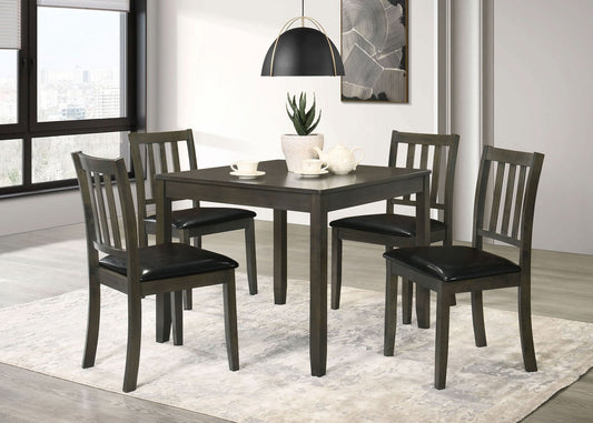 Parkwood 5 - piece Square Dining Table Set Charcoal - Walo Furniture