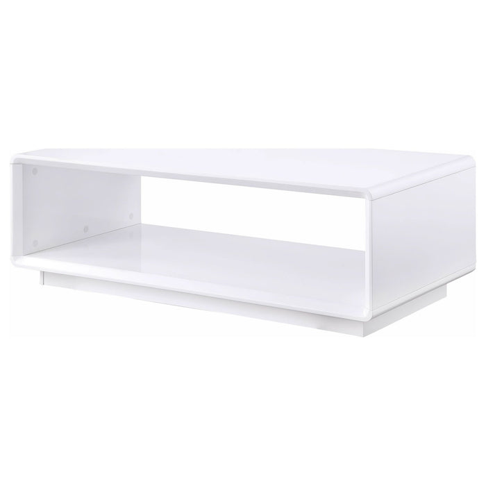 Paseo Rectangular Cocktail Coffee Table White High Gloss - Walo Furniture