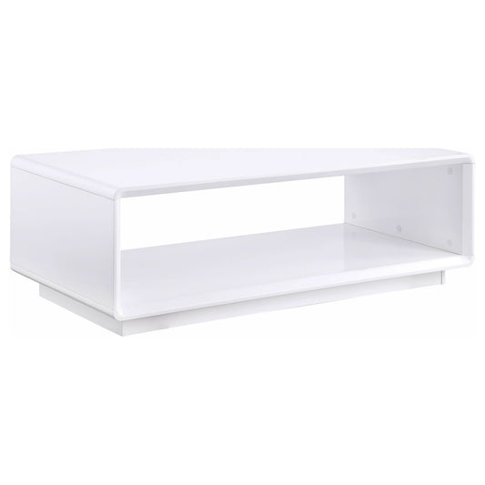 Paseo Rectangular Cocktail Coffee Table White High Gloss - Walo Furniture