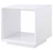 Paseo Square End Side Table White High Gloss - Walo Furniture