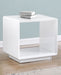 Paseo Square End Side Table White High Gloss - Walo Furniture